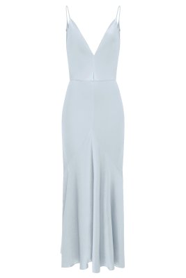 Brigita Slip Dress in Light Blue Silk Satin