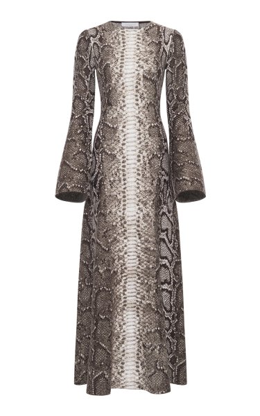 Aalia Knit Maxi Dress in Greyscale Cashmere Silk