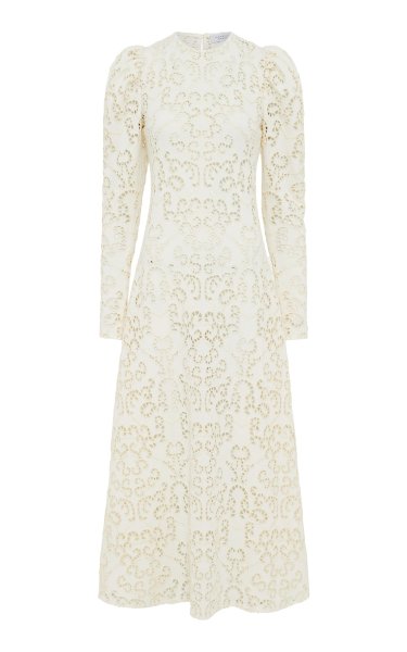 Eshal Knit Maxi Dress in Ivory Merino Wool