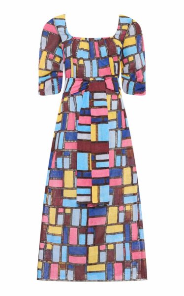Payden Dress in Aurora Multi Printed Silk Twill
